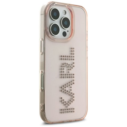 Etui Karl Lagerfeld IML Rhinestones Logo do iPhone 16 Pro Max różowy