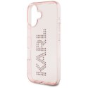 Etui Karl Lagerfeld IML Rhinestones Logo do iPhone 16 różowy