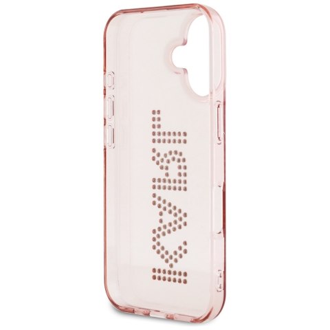 Etui Karl Lagerfeld IML Rhinestones Logo do iPhone 16 różowy