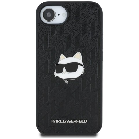 Etui Karl Lagerfeld Monogram Choupette Head Pin do iPhone 16e czarny