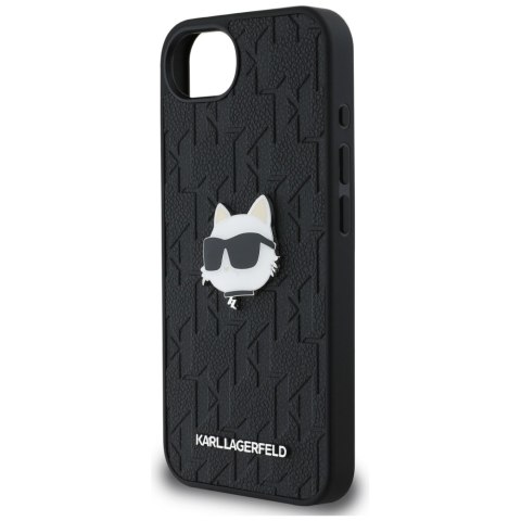 Etui Karl Lagerfeld Monogram Choupette Head Pin do iPhone 16e czarny