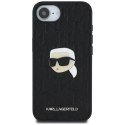 Etui Karl Lagerfeld Monogram Karl Head Pin do iPhone 16e czarny