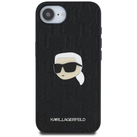 Etui Karl Lagerfeld Monogram Karl Head Pin do iPhone 16e czarny