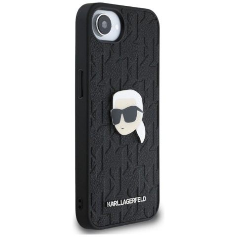 Etui Karl Lagerfeld Monogram Karl Head Pin do iPhone 16e czarny