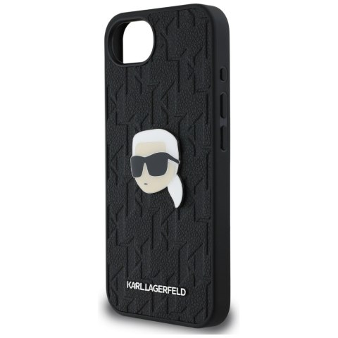 Etui Karl Lagerfeld Monogram Karl Head Pin do iPhone 16e czarny