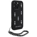 Etui Karl Lagerfeld Saffiano Crystals w/Chain do iPhone 16 Pro Max czarny