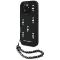 Etui Karl Lagerfeld Saffiano Crystals w/Chain do iPhone 16 Pro czarny