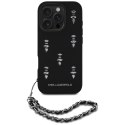Etui Karl Lagerfeld Saffiano Crystals w/Chain do iPhone 16 Pro czarny
