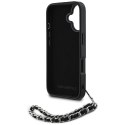 Etui Karl Lagerfeld Saffiano Crystals w/Chain do iPhone 16 czarny