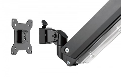 Ramię biurkowe pojedyncze z zaciskiem, 1xLCD, max. 35", max. obciążenie 15kg, ze sprężyną gazową