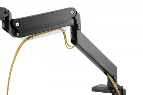 Ramię biurkowe pojedyncze z zaciskiem, 1xLCD, max. 35", max. obciążenie 15kg, ze sprężyną gazową
