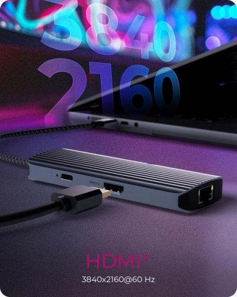 Stacja dokująca IB-DK4034a-CPD 6w1, HDMI,USB,PD,LAN