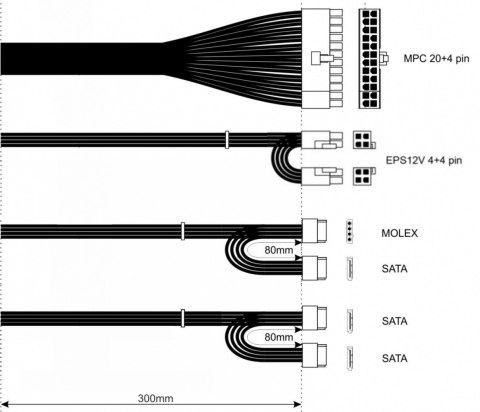 Zasilacz TFX AK-T1-250 250W 80+ Gold