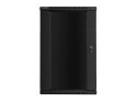 Szafa instalacyjna wisząca 19 cali 22U 600X600mm czarna (drzwi szklane)