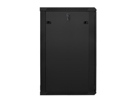 Szafa instalacyjna wisząca 19 cali 22U 600X600mm czarna (drzwi szklane)