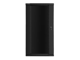 Szafa instalacyjna wisząca 19 cali 27U 600X450mm czarna (drzwi szklane)