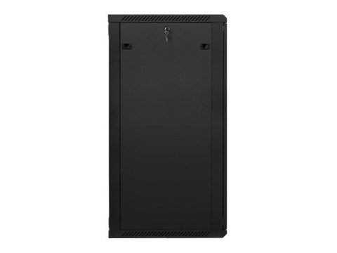 Szafa instalacyjna wisząca 19 cali 27U 600X600mm czarna (drzwi szklane)