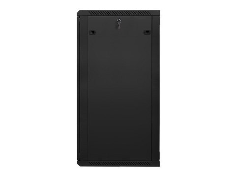 Szafa instalacyjna wisząca 19 cali 27U 600X600mm czarna (drzwi szklane)
