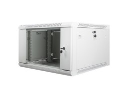 Szafa instalacyjna wisząca 19 cali 6U 600X600mm (drzwi szklane) szara