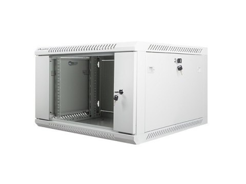 Szafa instalacyjna wisząca 19 cali 6U 600X600mm (drzwi szklane) szara