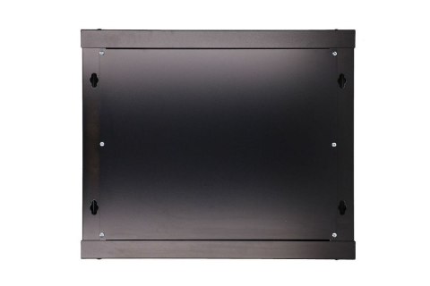 Szafka wiszÄca rack 9U 600x600 czarna szklane drzwi