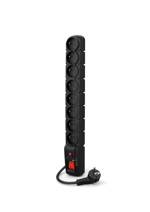 Listwa przeciwprzepięciowa Acar S8 PRO (3m ; czarny)