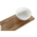 Zestaw do przystawek DKD Home Decor Biały Granatowy Porcelana Drewno akacjowe Plastikowy Orientalny 4 Części 30 x 9,5 x 1,3 cm