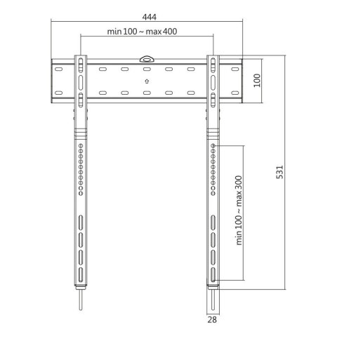 Uchwyt ścienny TV, 32 - 65 cali, max 40 kg