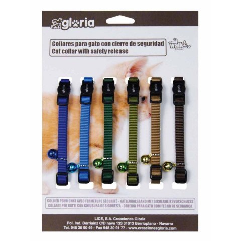Obroża dla kota Gloria Fashion Wielokolorowy Gładki 6 Sztuk