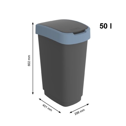 Rotho kosz na śmieci obrotowy TWIST niebieski 50L