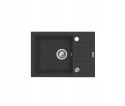 Czarny zestaw zlewozmywak z baterią giętką - zlew MAIDSINKS BALI (62x44) 1B1D czarny + bateria Flessi Black Edition czarna