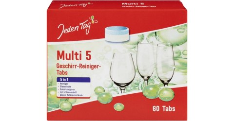 Jeden Tag Multi 5 Tabletki do Zmywarki 5 w 1 60 szt.