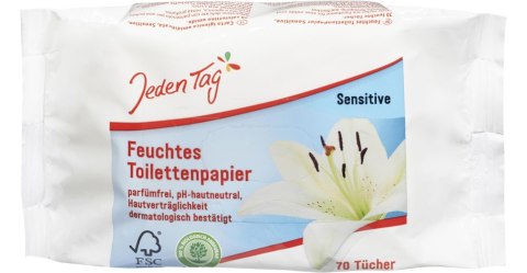 Jeden Tag Nawilżony Papier Toaletowy Sensitiv 70 szt.
