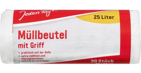 Jeden Tag Worki na Śmieci z Uchwytem 25 l 30 szt.
