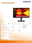 Monitor 27 cali S40GD IPS 1920x1080 FHD 16:9 2xHDMI 1xDP 2xUSB-A 2.0 1xUSB-B 5ms 100Hz HAS+PIV głośniki płaski 3YOn-Site (LS27D4