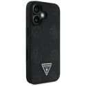 Etui Guess Grained Hot Stamp Peony Triangle Logo MagSafe do iPhone 16 czarny