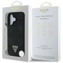 Etui Guess Grained Hot Stamp Peony Triangle Logo MagSafe do iPhone 16 czarny