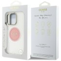 Etui Guess IML Metal Colored Circle Classic Logo MagSafe do iPhone 16 Pro różowy
