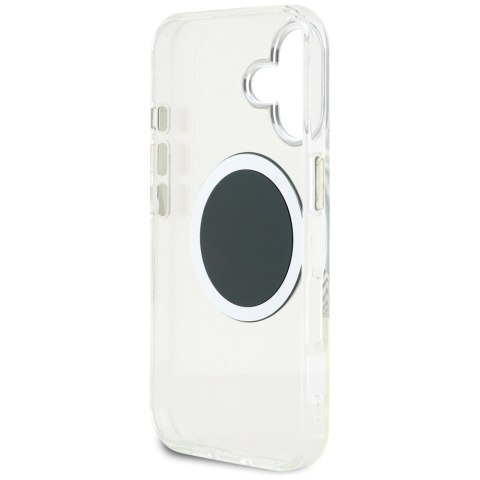 Etui Guess IML Metal Colored Circle Classic Logo MagSafe do iPhone 16 czarny