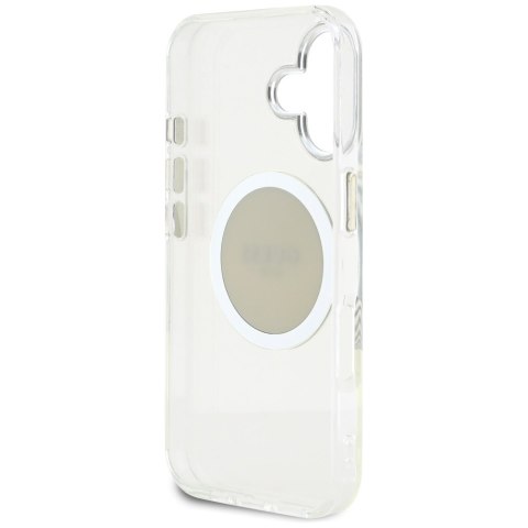 Etui Guess IML Metal Colored Circle Classic Logo MagSafe do iPhone 16 szary