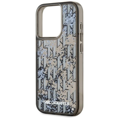 Etui Karl Lagerfeld Liquide Glitter Monogram Gradient do iPhone 15 Pro Max czarny