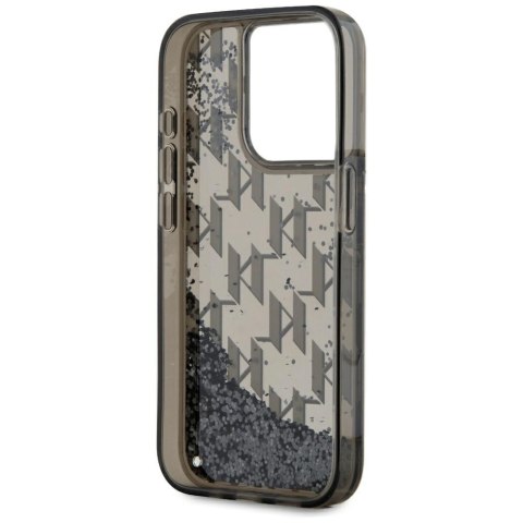 Etui Karl Lagerfeld Liquide Glitter Monogram Gradient do iPhone 15 Pro Max czarny