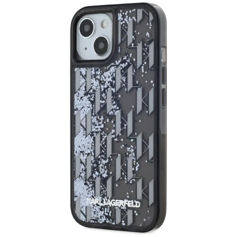 Etui Karl Lagerfeld Liquide Glitter Monogram Gradient do iPhone 15 czarny