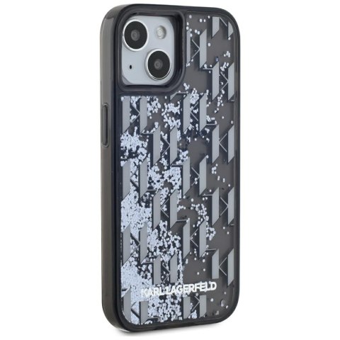 Etui Karl Lagerfeld Liquide Glitter Monogram Gradient do iPhone 15 czarny