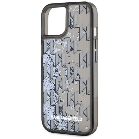 Etui Karl Lagerfeld Liquide Glitter Monogram Gradient do iPhone 15 czarny