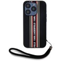 Etui Karl Lagerfeld Saffiano Athleisure Stripes Cord do iPhone 15 Pro Max czarno-czerwony