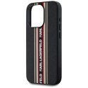 Etui Karl Lagerfeld Saffiano Athleisure Stripes Cord do iPhone 15 Pro czarno-czerwony