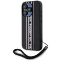 Etui Karl Lagerfeld Saffiano Athleisure Stripes Cord do iPhone 15 Pro czarno-różowy