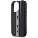 Etui Karl Lagerfeld Saffiano Athleisure Stripes Cord do iPhone 15 Pro czarno-różowy