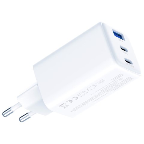 Ładowarka sieciowa 3MK Hyper GaN Charger 65W 1xUSB-A 2xUSB-C PD QC4+ biały